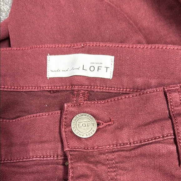 LOFT Red Straight Leg Jeans Fashion-Forward Design - Picture 2 of 4